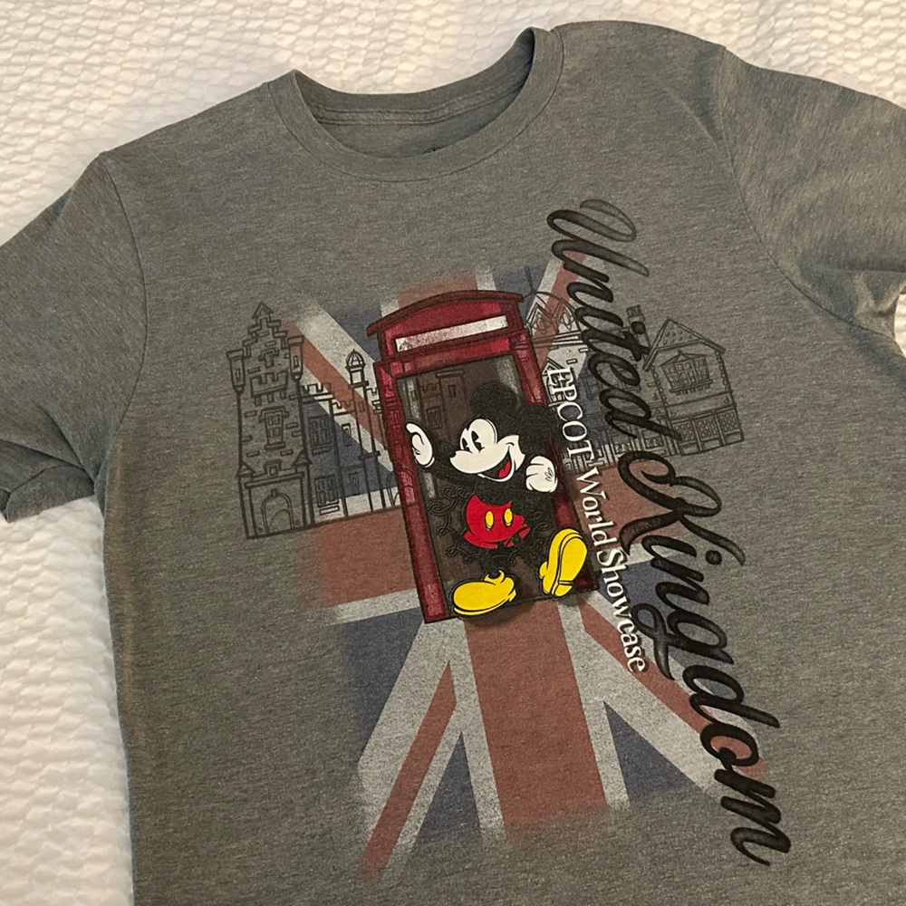 Disney Gray United Kingdom EPCOT‎ Mickey Mouse Tee